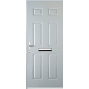 Image of Euramax 6 Panel Right Hand White Composite Door - 880 x 2100mm