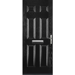 Euramax 6 Panel Black Left Hand Composite Door
