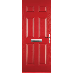 Euramax 6 Panel Red Left Hand Composite Door
