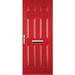 Euramax 6 Panel Red Right Hand Composite Door