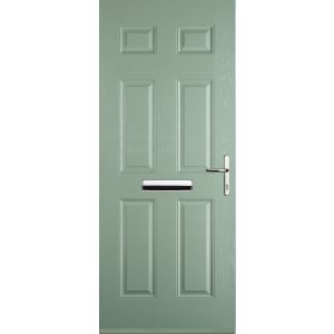 Image of Euramax 6 Panel Left Hand Chartwell Green Composite Door - 920 x 2100mm