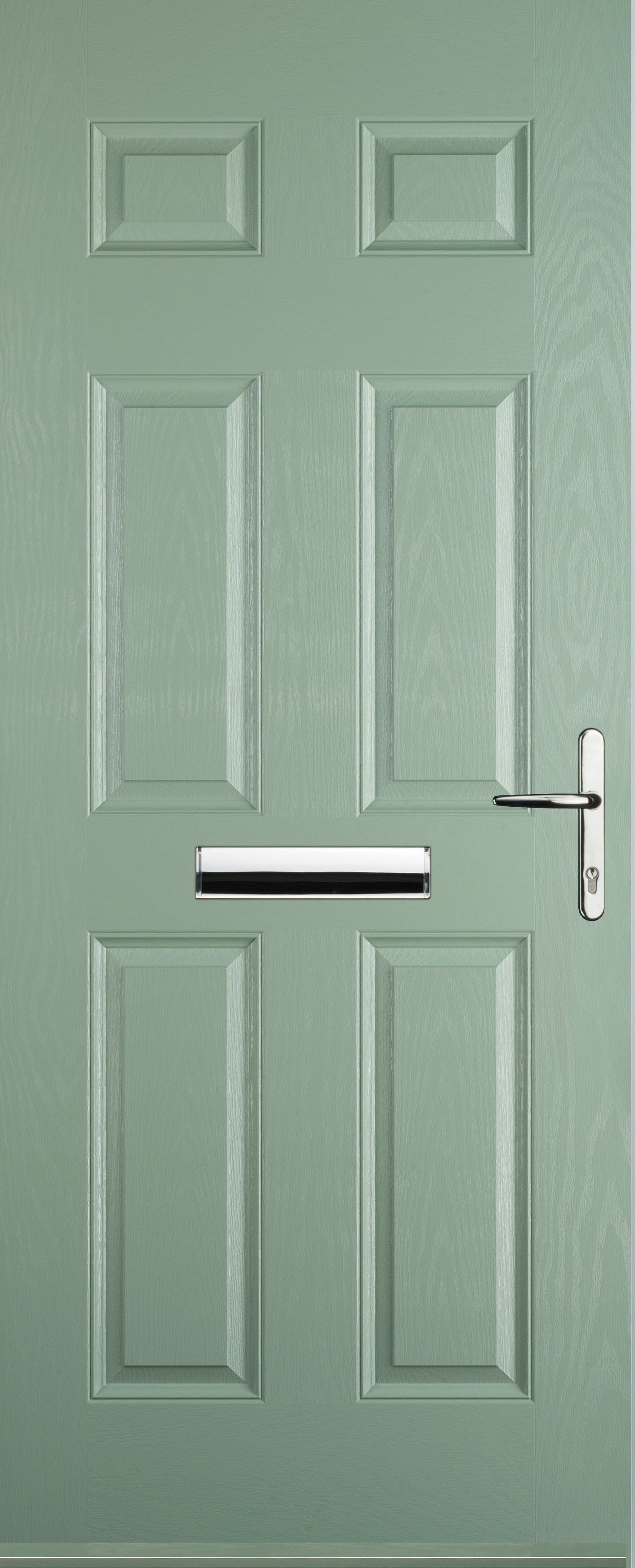 Euramax 6 Panel Left Hand Chartwell Green Composite Door - 880 x 2100mm