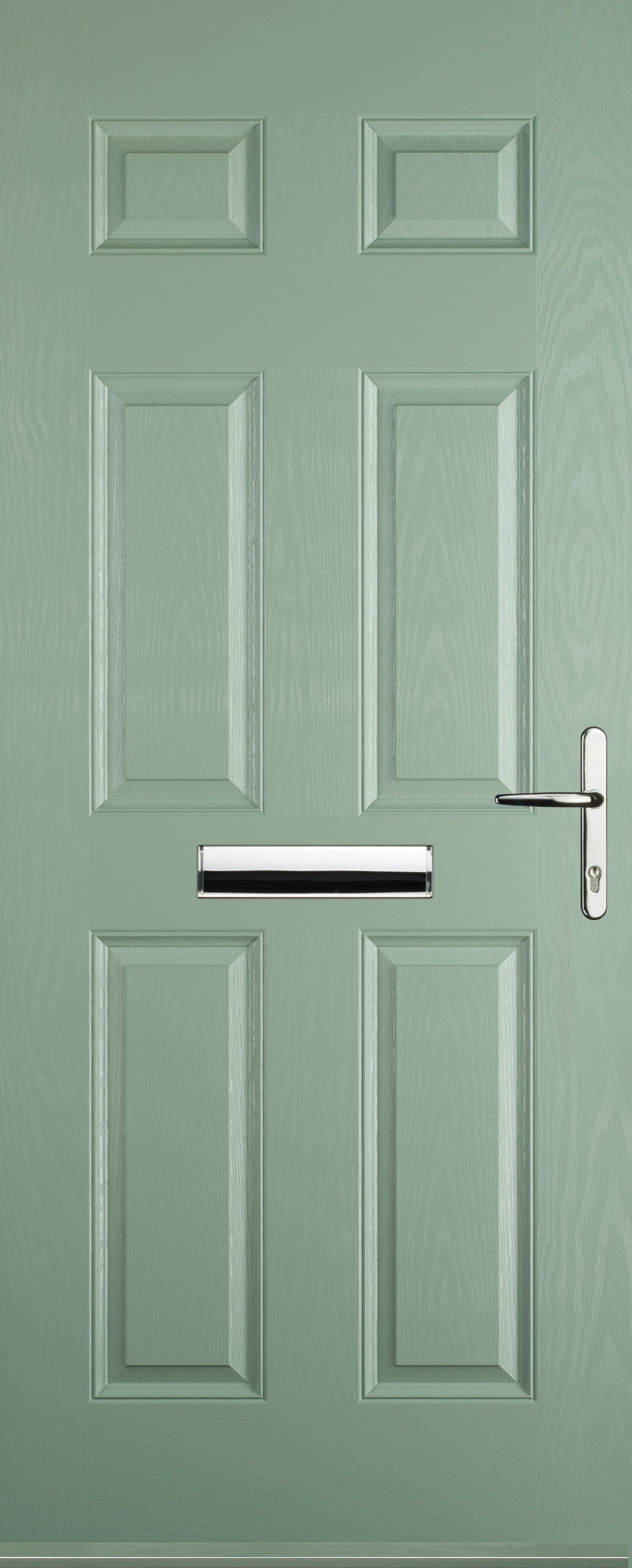 Euramax 6 Panel Left Hand Chartwell Green Composite Door - 840 x 2100mm