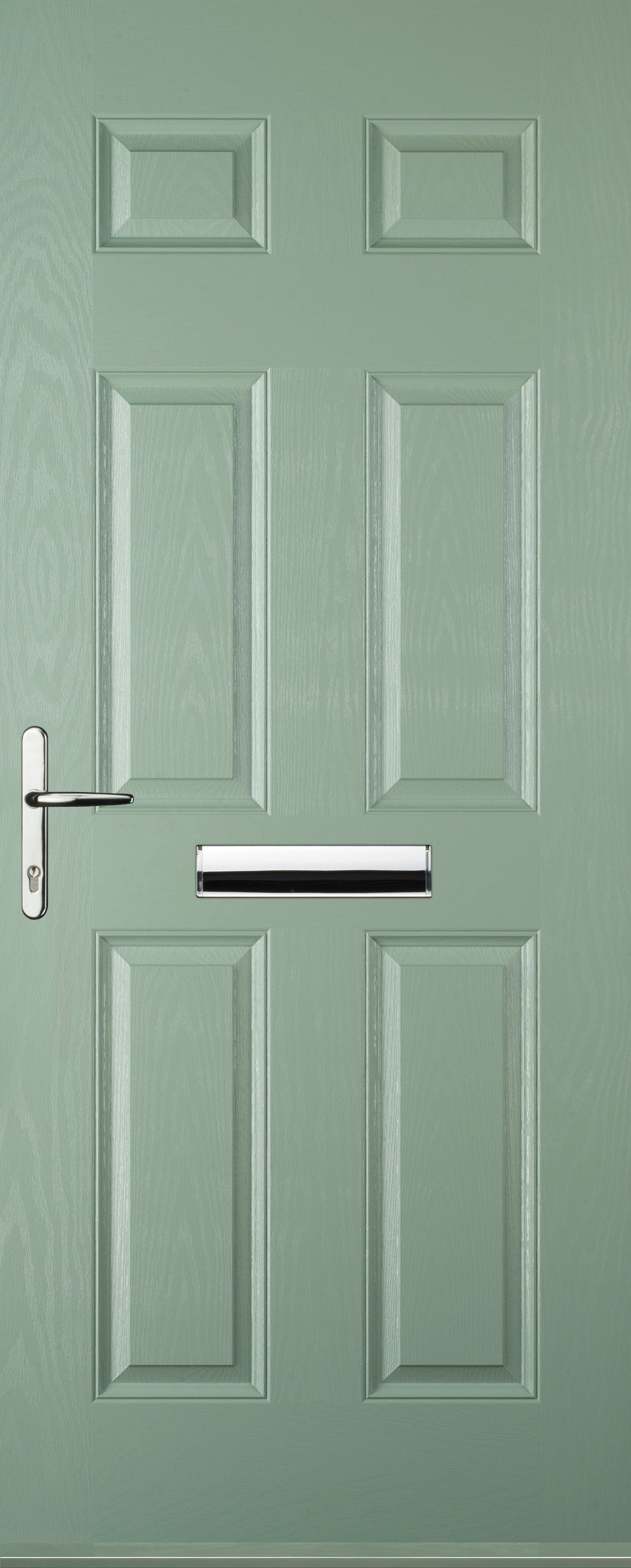 Image of Euramax 6 Panel Right Hand Chartwell Green Composite Door - 920 x 2100mm