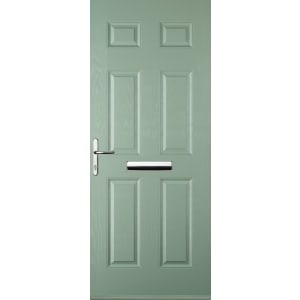 Image of Euramax 6 Panel Right Hand Chartwell Green Composite Door - 880 x 2100mm