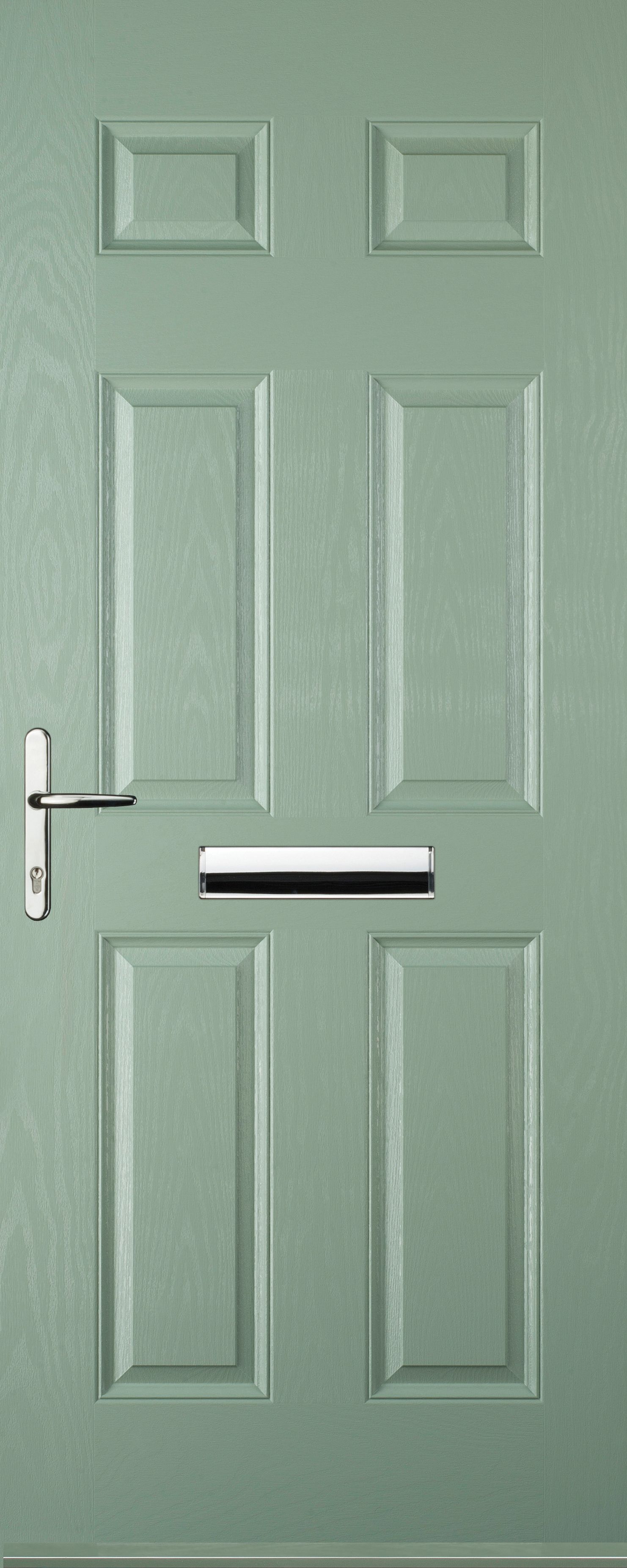 Image of Euramax 6 Panel Right Hand Chartwell Green Composite Door - 840 x 2100mm