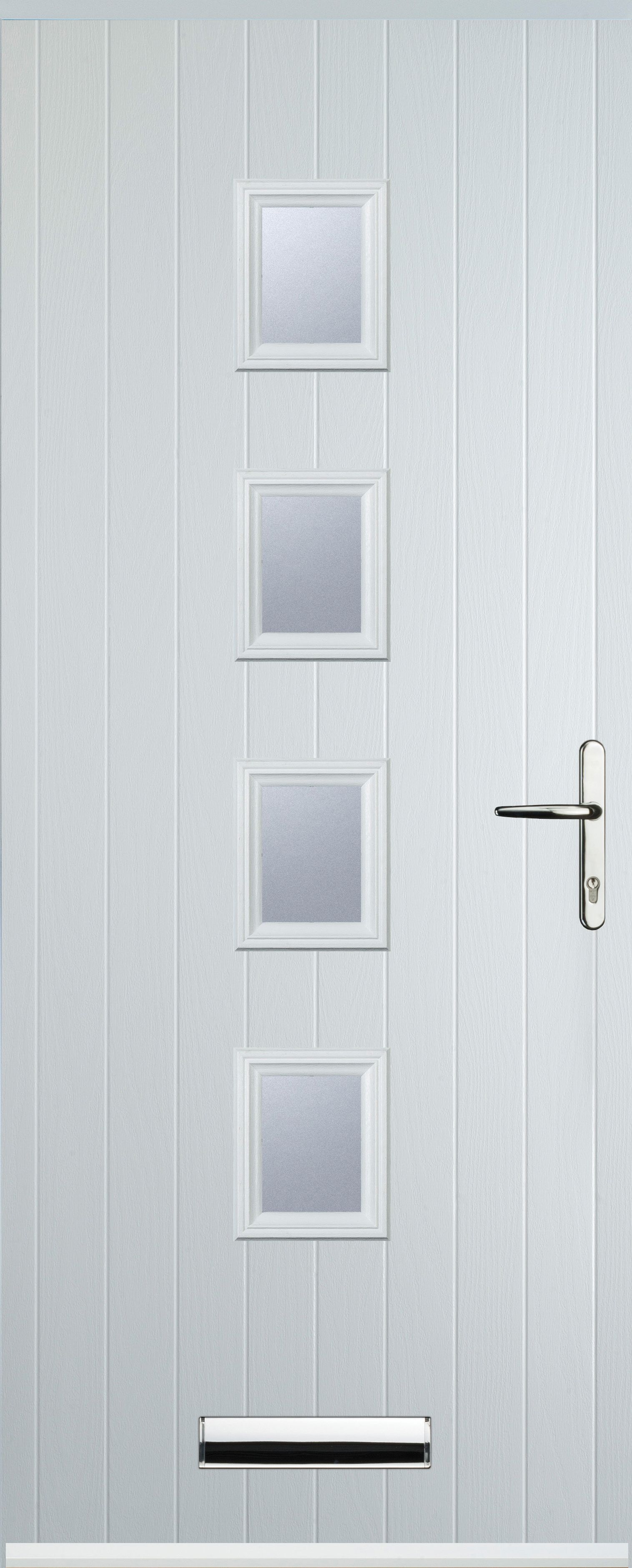Euramax 4 Square Left Hand White Composite Door - 880 x 2100mm
