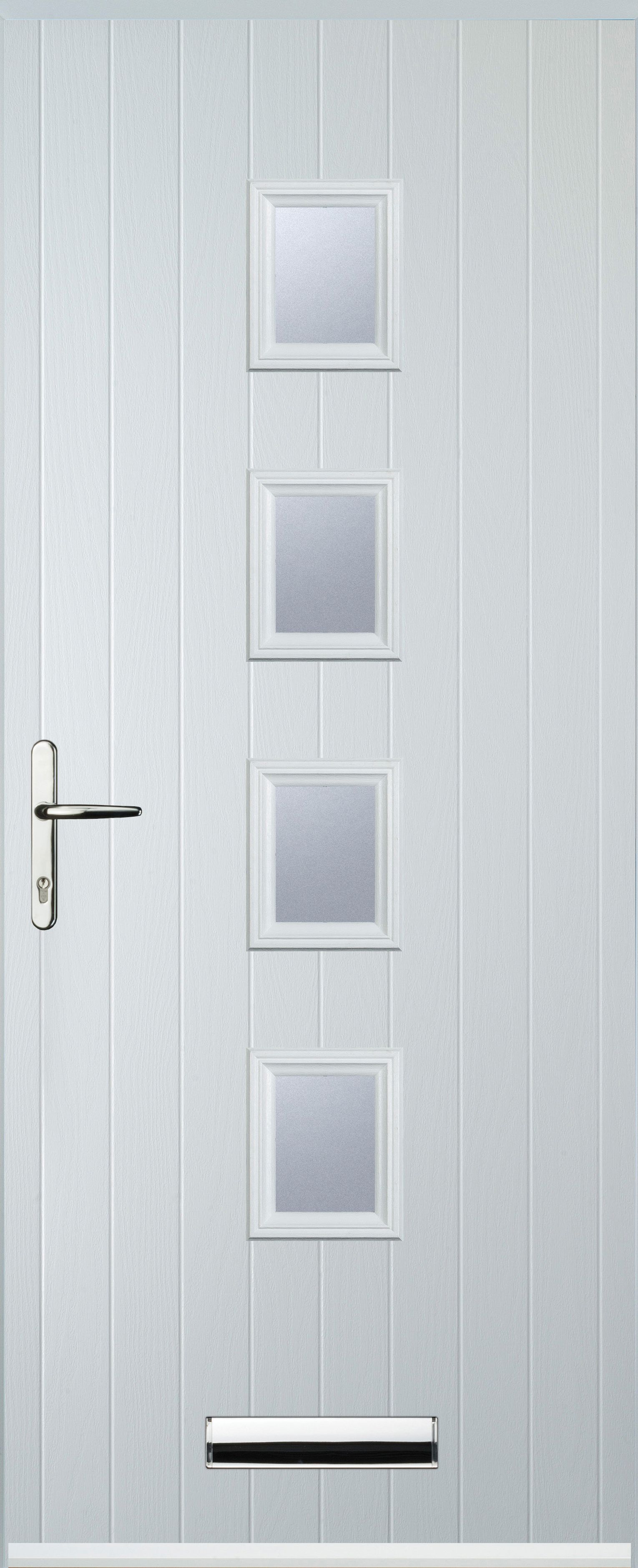 Image of Euramax 4 Square Right Hand White Composite Door - 920 x 2100mm