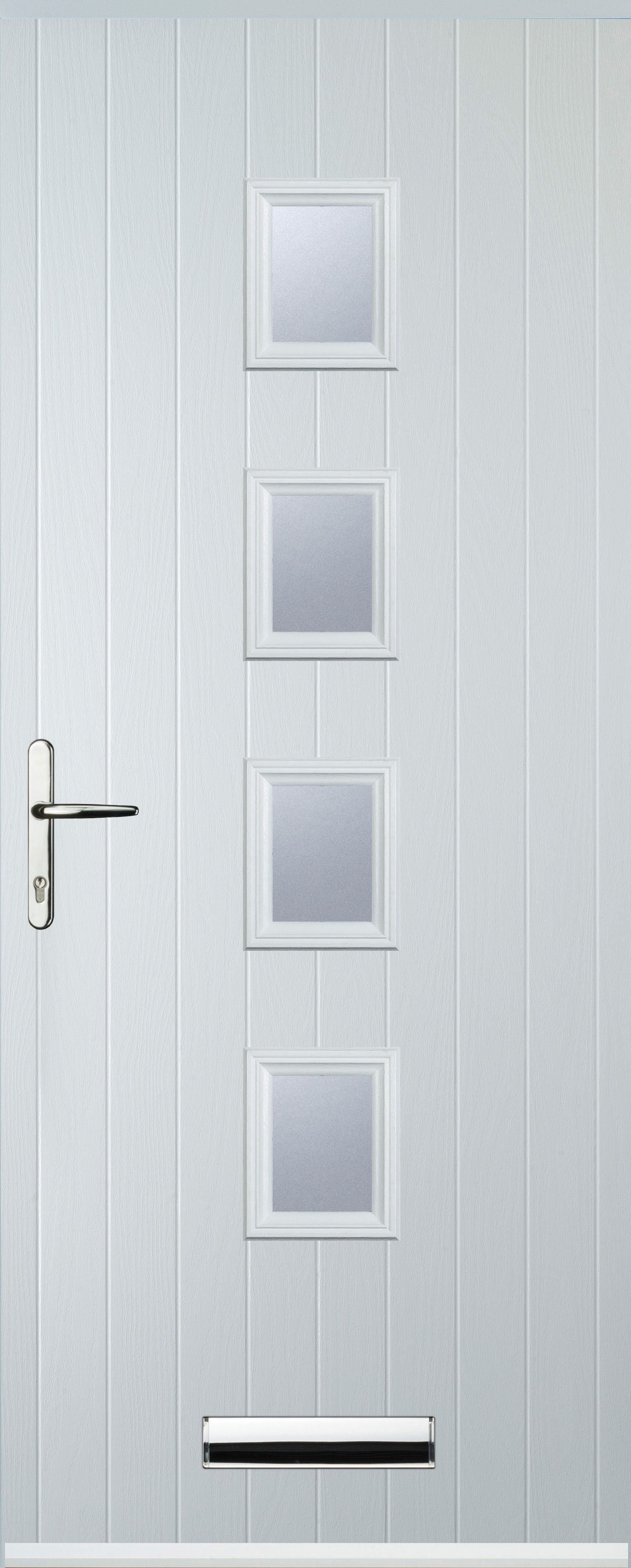 Image of Euramax 4 Square Right Hand White Composite Door - 880 x 2100mm