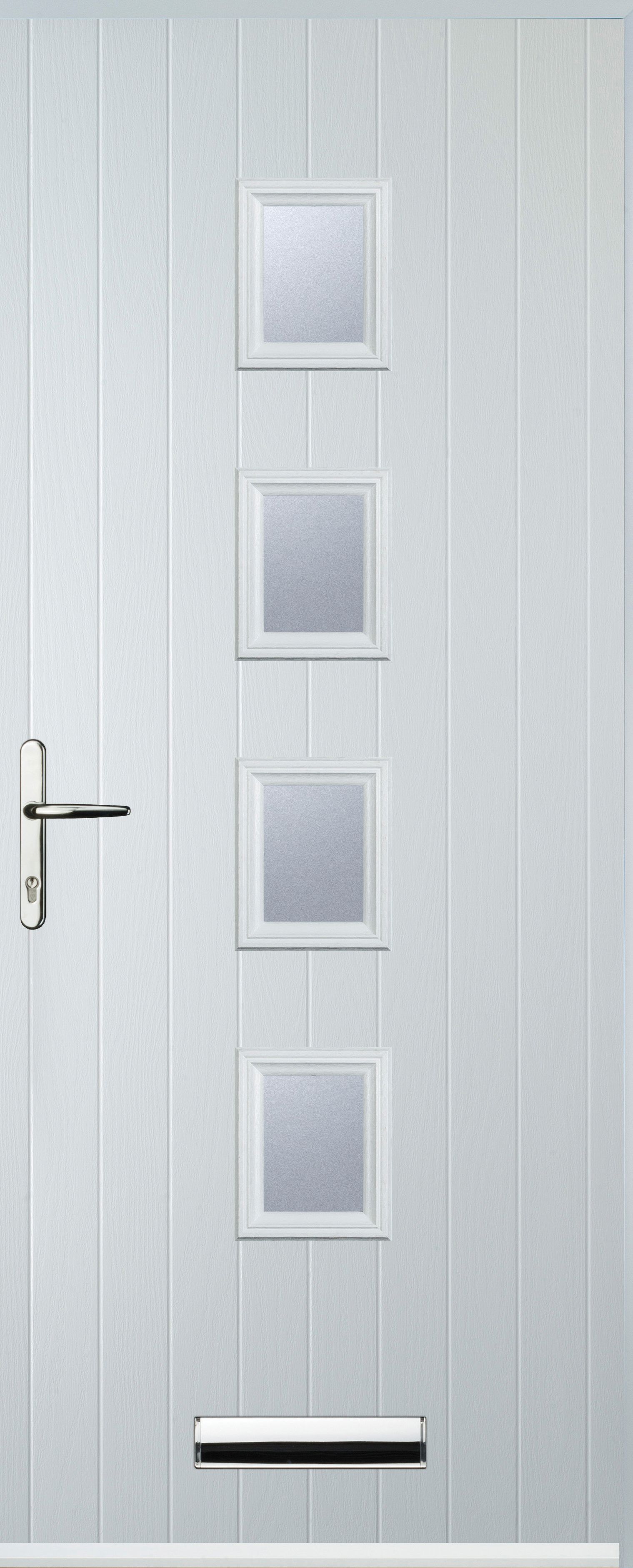 Image of Euramax 4 Square Right Hand White Composite Door - 840 x 2100mm