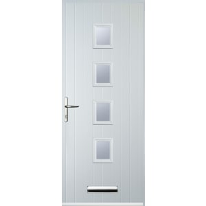 Image of Euramax 4 Square Right Hand White Composite Door - 840 x 2100mm