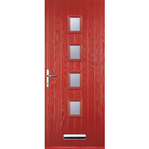 Image of Euramax 4 Square Right Hand Red Composite Door - 880 x 2100mm