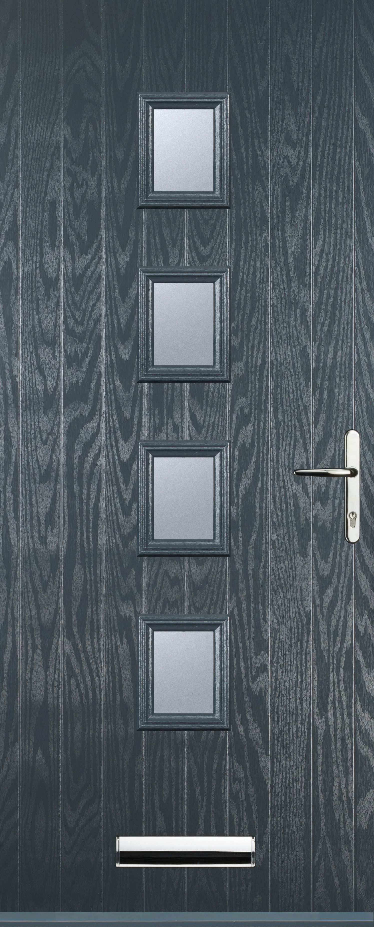 Image of Euramax 4 Square Left Hand Grey Composite Door - 920 x 2100mm