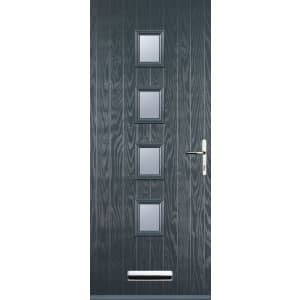 Image of Euramax 4 Square Left Hand Grey Composite Door - 920 x 2100mm