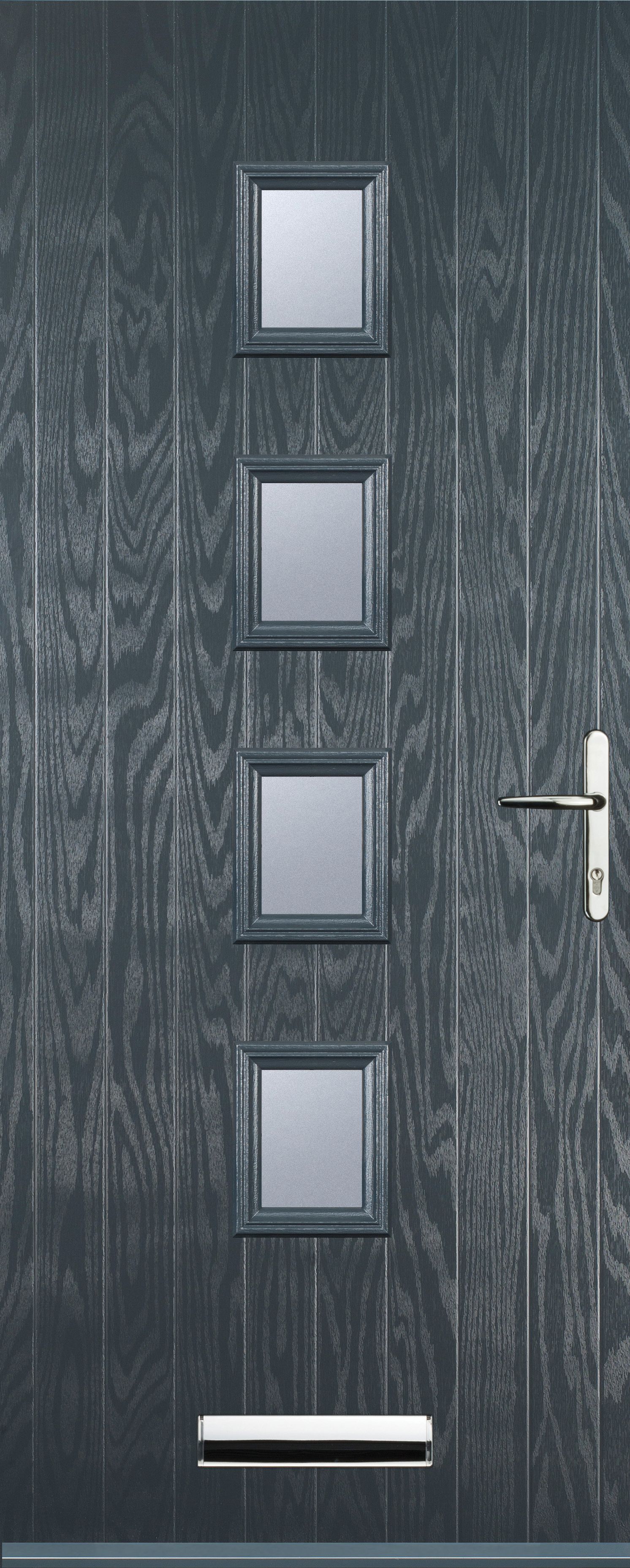 Image of Euramax 4 Square Left Hand Grey Composite Door - 840 x 2100mm