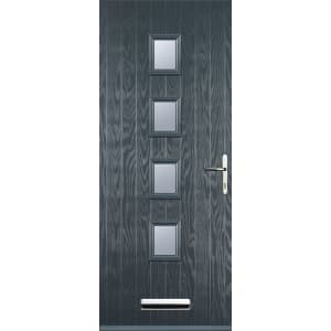 Image of Euramax 4 Square Left Hand Grey Composite Door - 840 x 2100mm