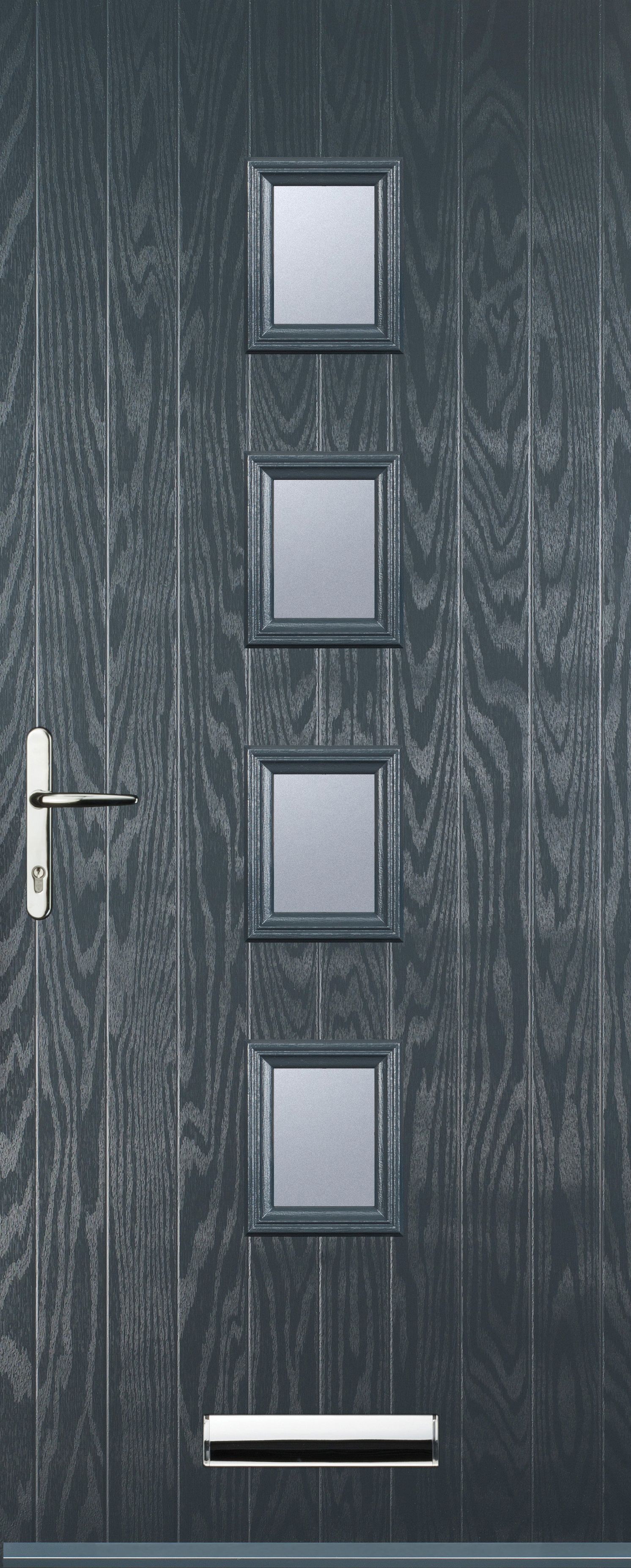 Image of Euramax 4 Square Right Hand Grey Composite Door - 920 x 2100mm