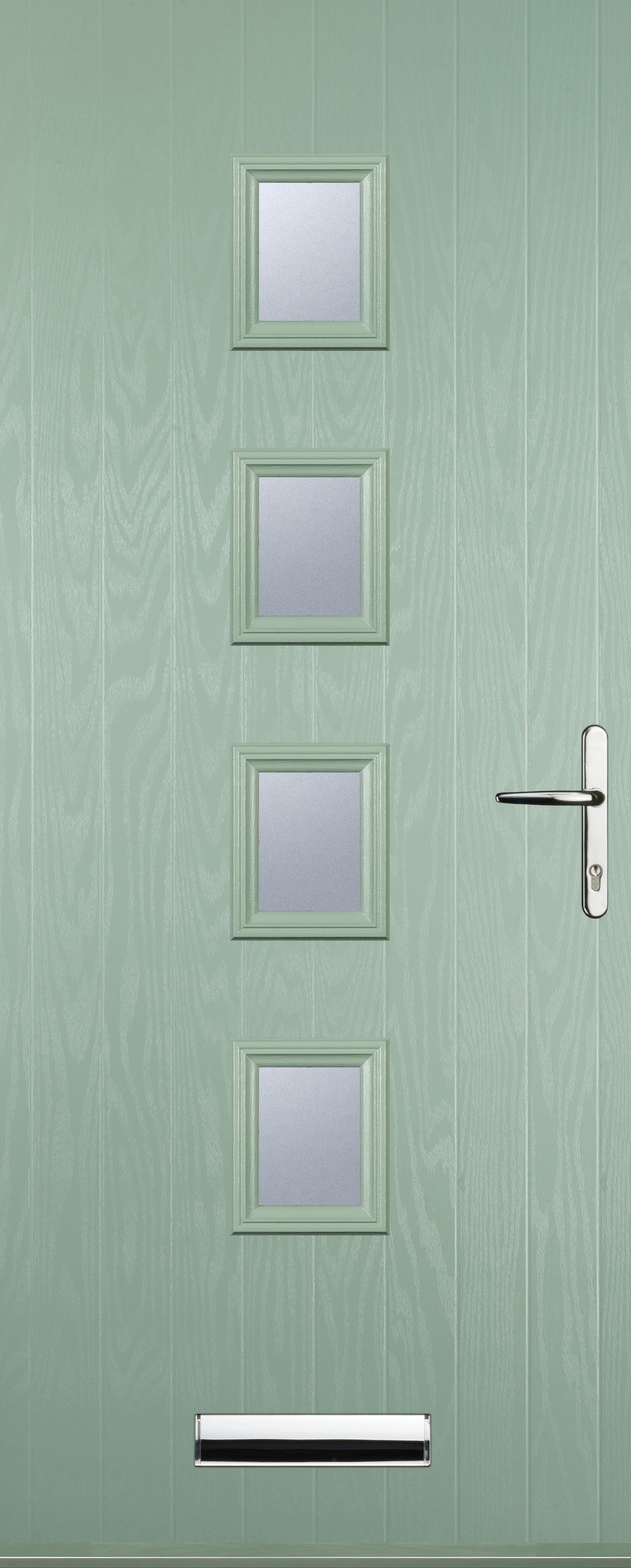 Image of Euramax 4 Square Left Hand Chartwell Green Composite Door - 880 x 2100mm