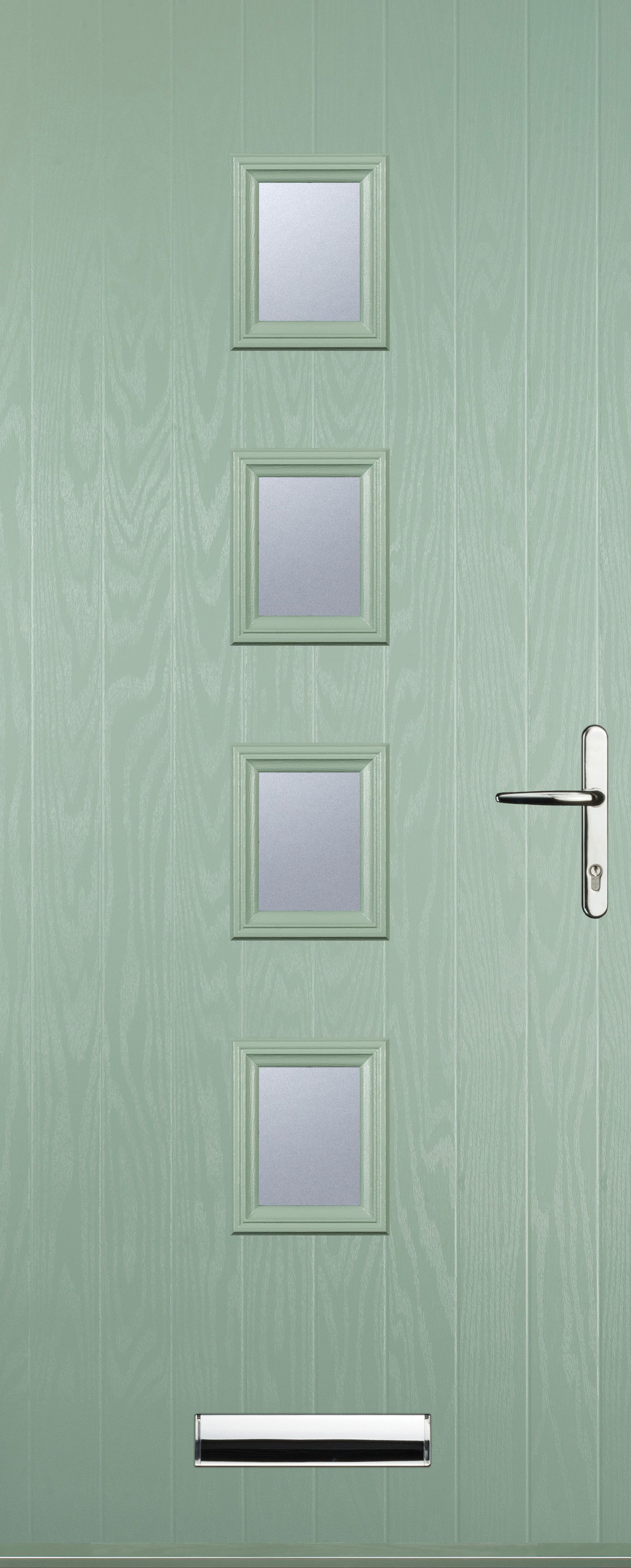 Euramax 4 Square Left Hand Chartwell Green Composite Door - 880 x 2100mm