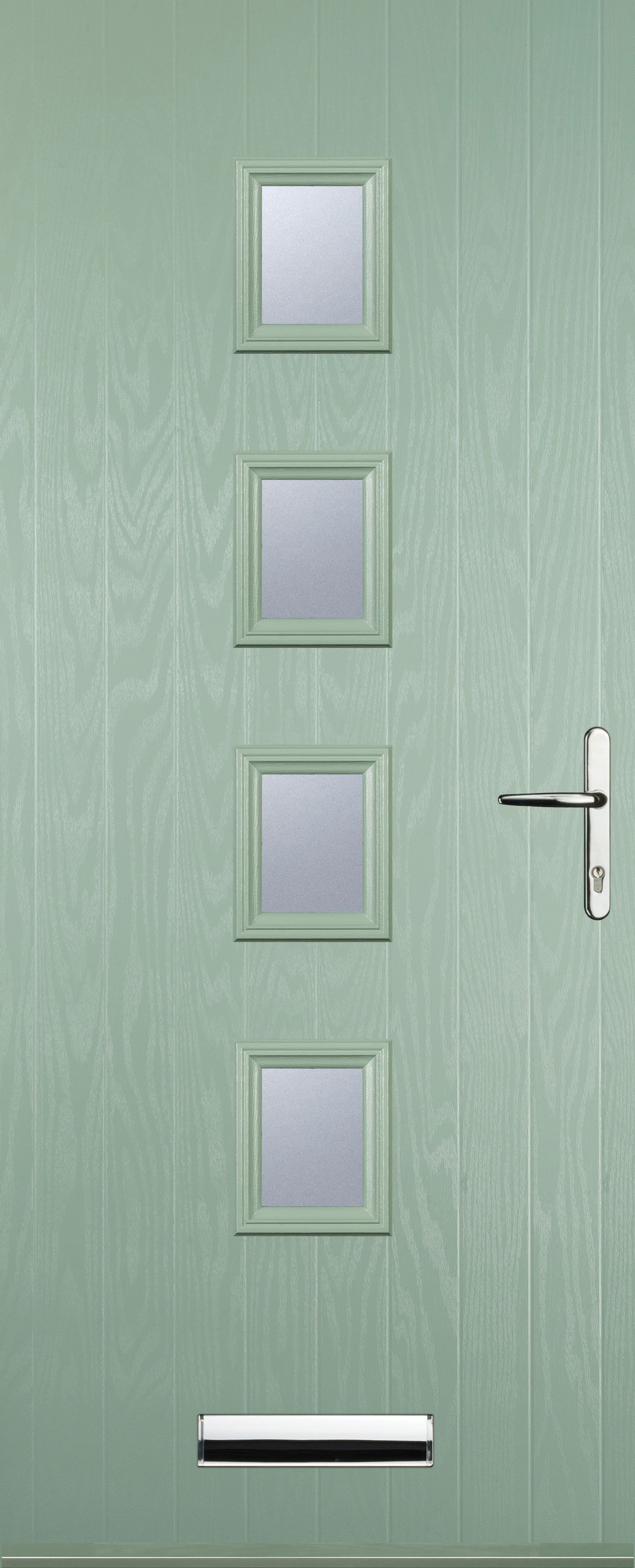 Euramax 4 Square Left Hand Chartwell Green Composite Door - 840 x 2100mm