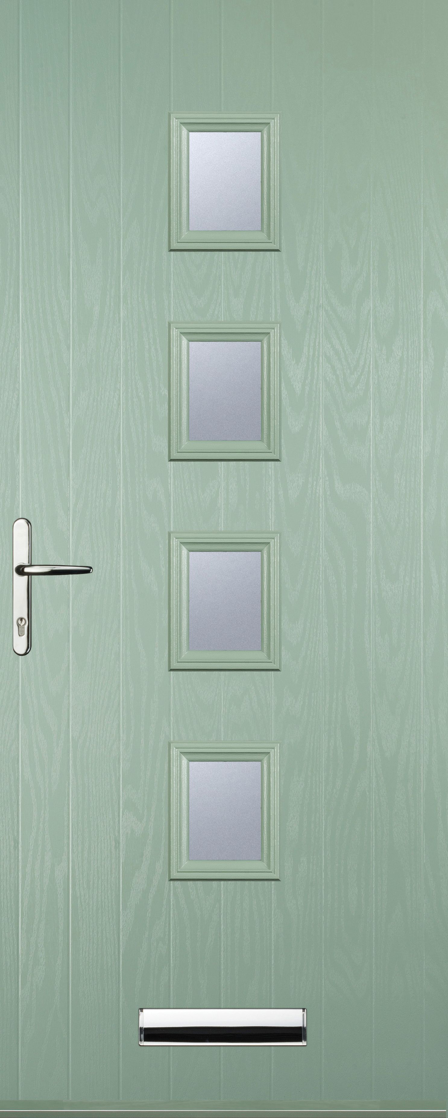 Euramax 4 Square Right Hand Chartwell Green Composite Door - 840 x 2100mm