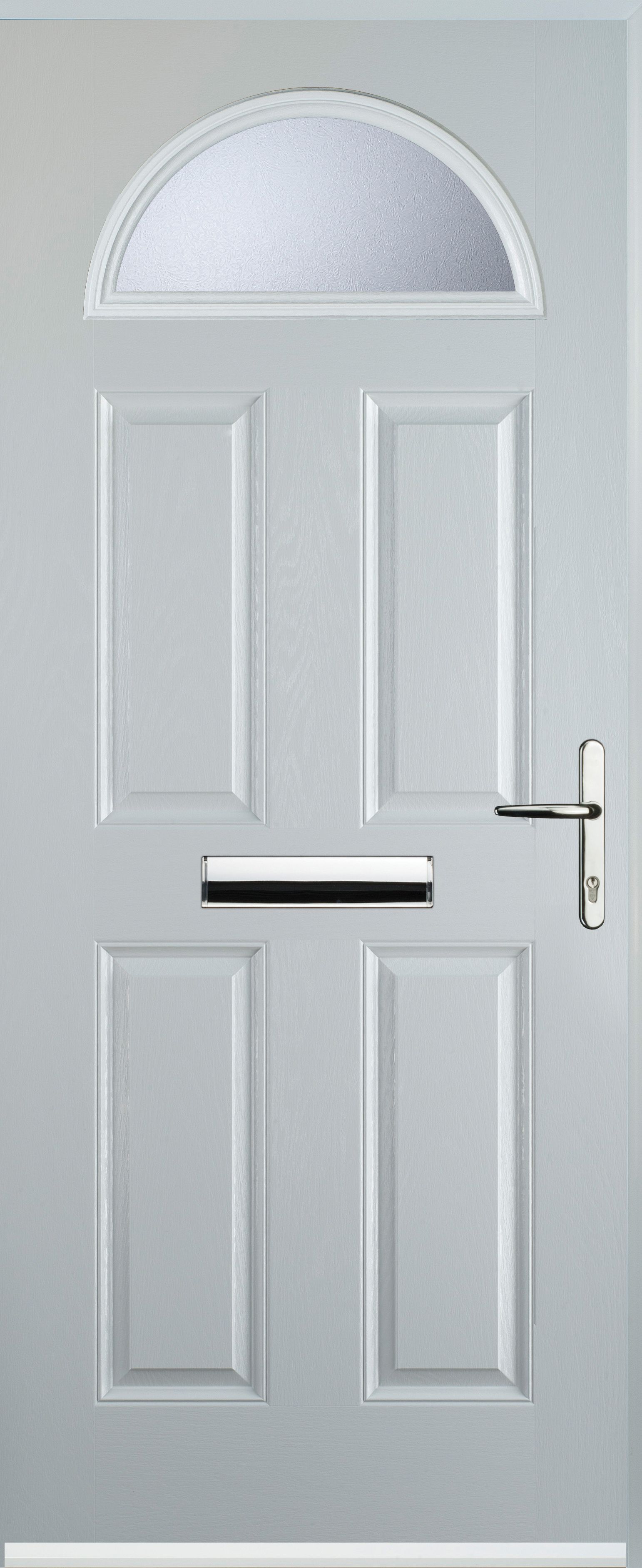 Image of Euramax 4 Panel 1 Arch Left Hand White Composite Door - 920 x 2100mm