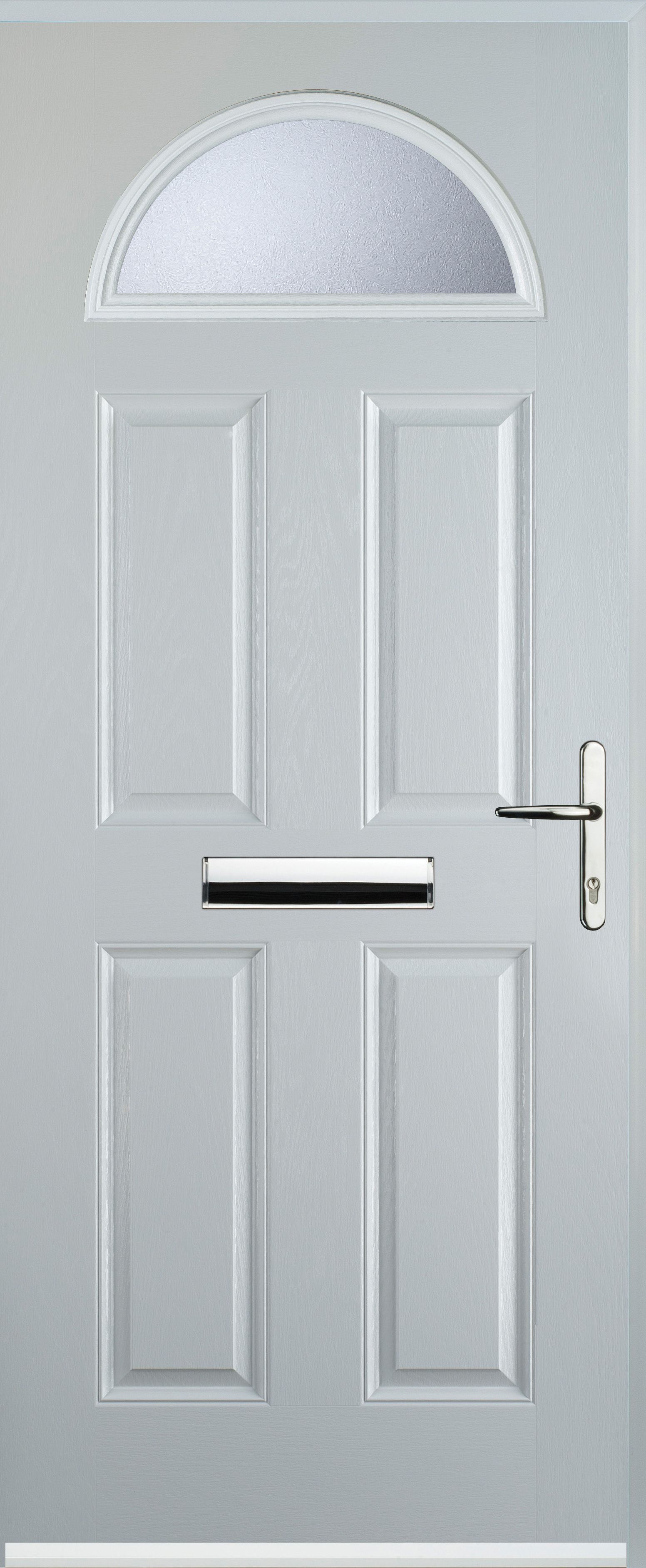 Image of Euramax 4 Panel 1 Arch Left Hand White Composite Door - 880 x 2100mm
