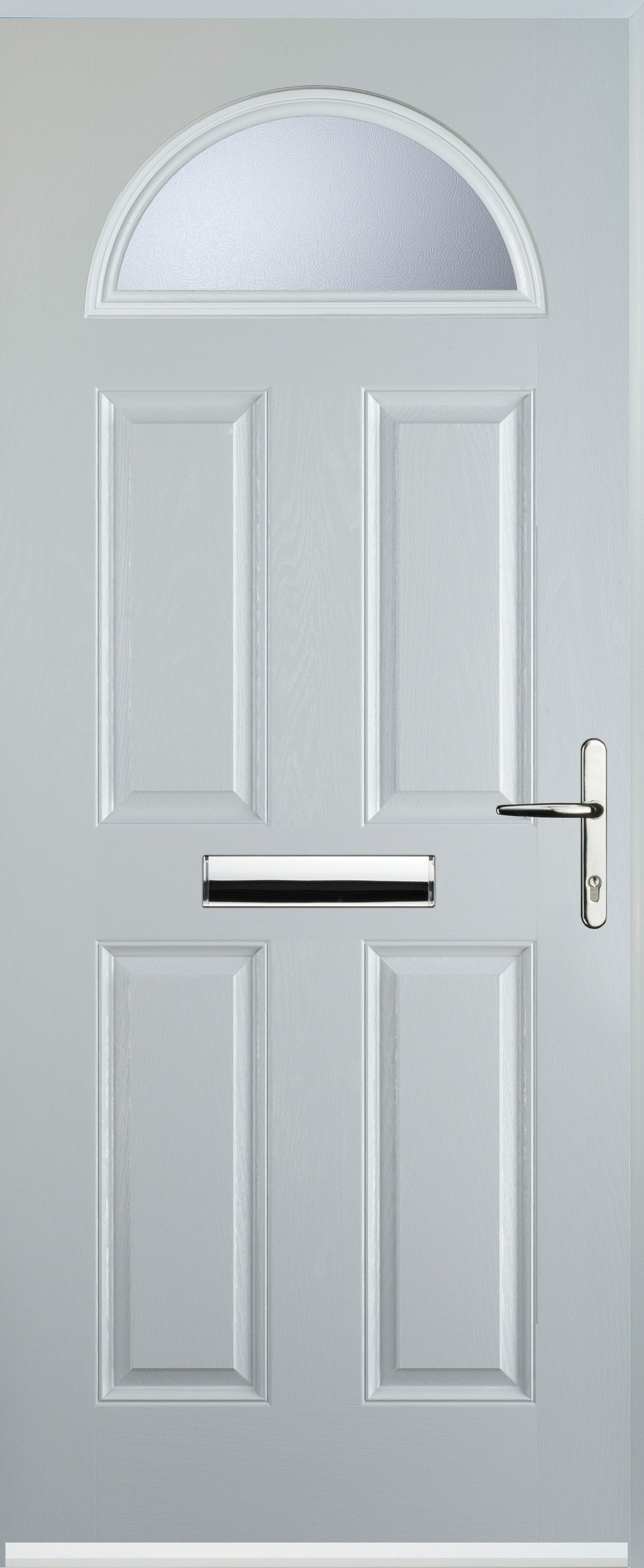 Euramax 4 Panel 1 Arch Left White Hand Composite Door - 840 x 2100mm