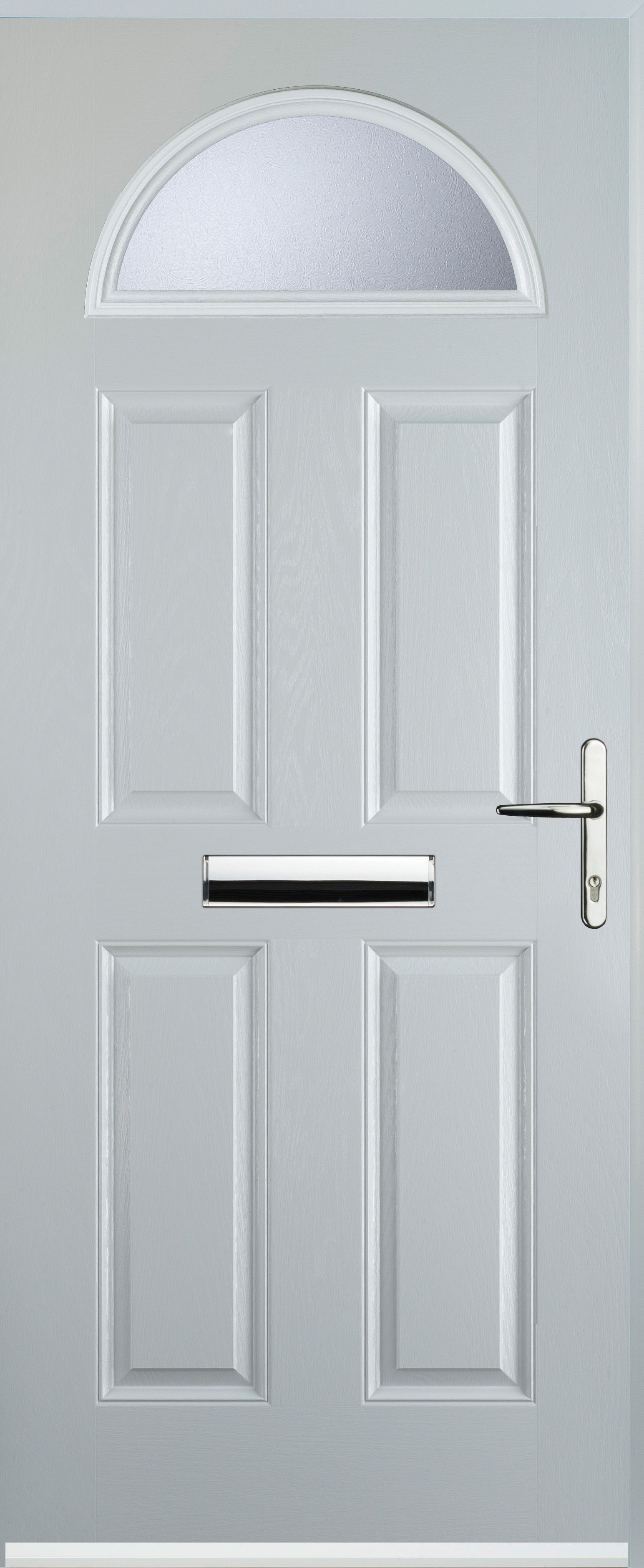 Image of Euramax 4 Panel 1 Arch Left White Hand Composite Door - 840 x 2100mm