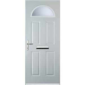 Image of Euramax 4 Panel 1 Arch Right Hand White Composite Door - 920 x 2100mm