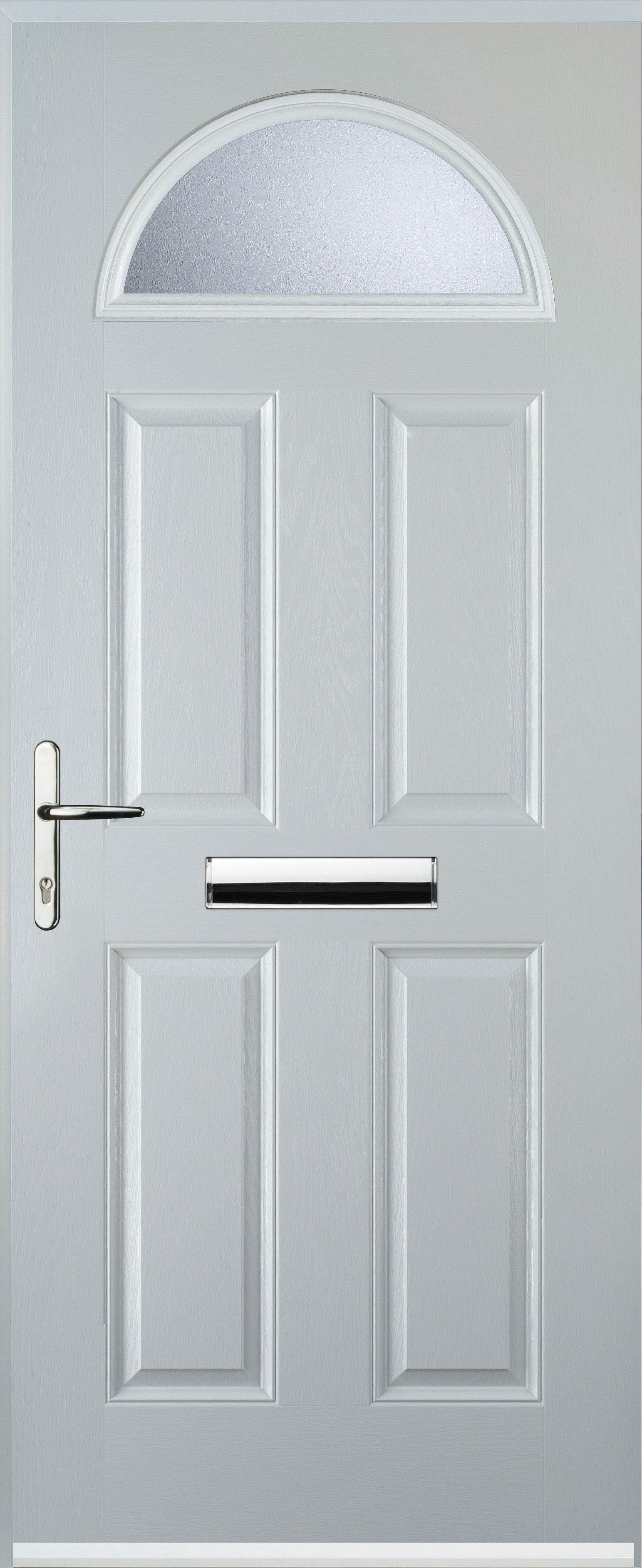Image of Euramax 4 Panel 1 Arch Right Hand White Composite Door - 880 x 2100mm