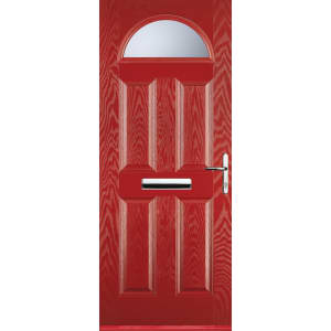 Euramax 4 Panel 1 Arch Red Left Hand Composite Door