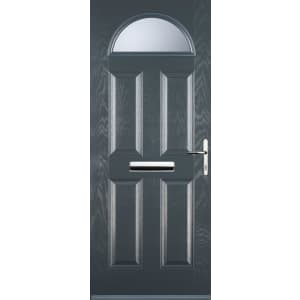 Image of Euramax 4 Panel 1 Arch Left Hand Grey Composite Door - 920 x 2100mm