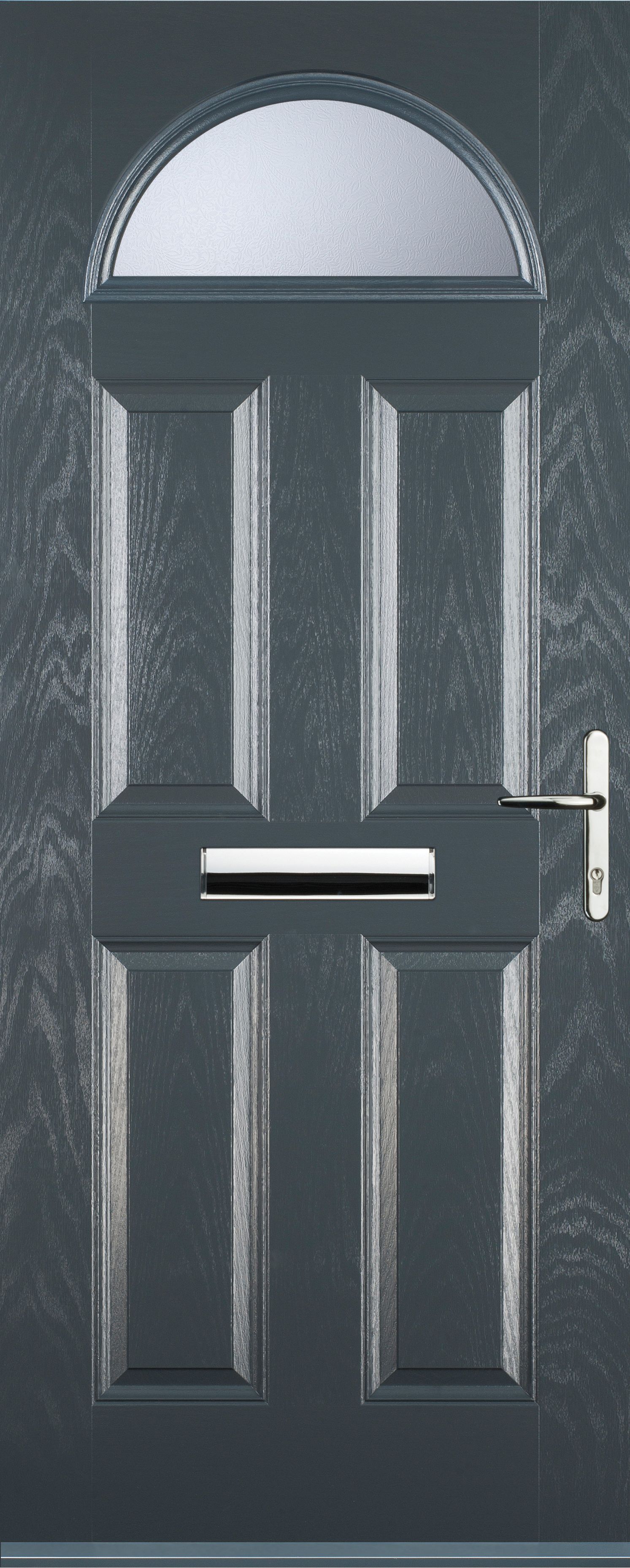 Image of Euramax 4 Panel 1 Arch Left Hand Grey Composite Door - 880 x 2100mm