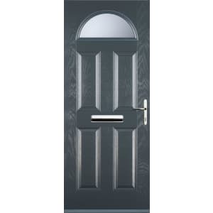 Euramax 4 Panel 1 Arch Grey Left Hand Composite Door