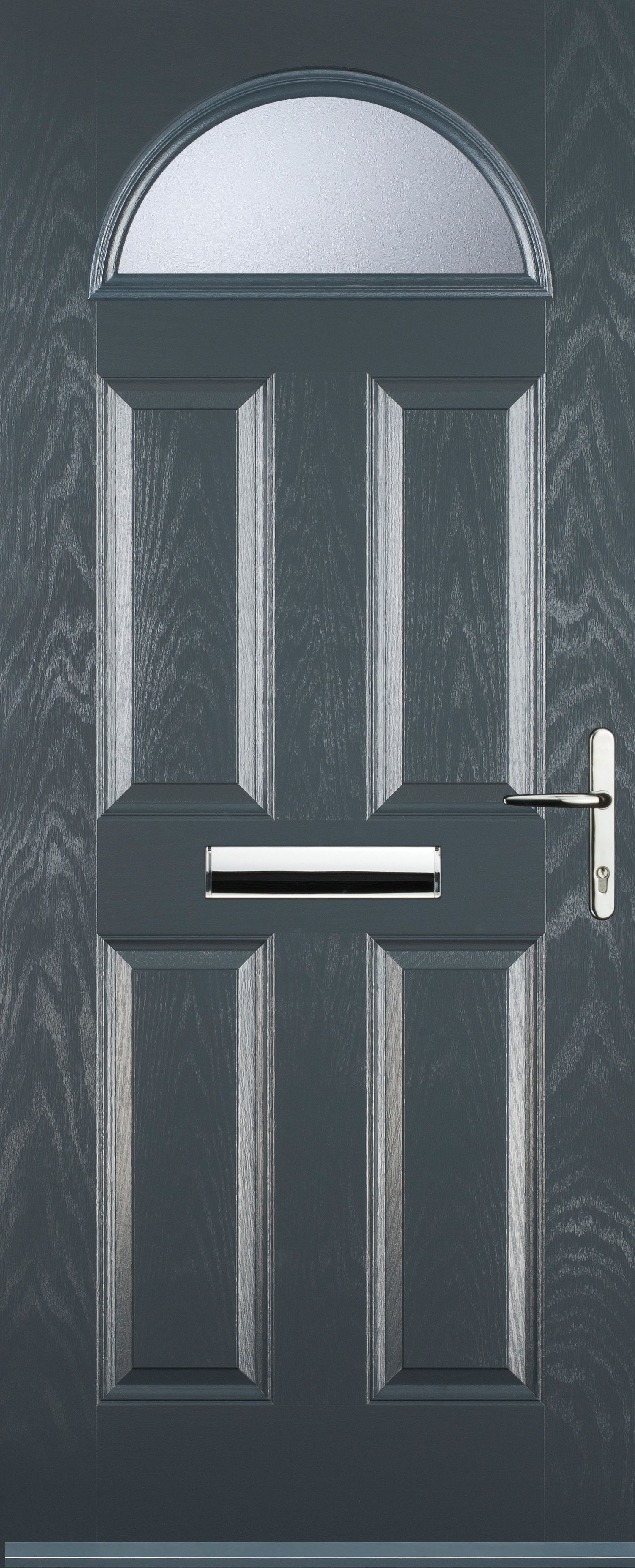 Image of Euramax 4 Panel 1 Arch Left Hand Grey Composite Door - 840 x 2100mm
