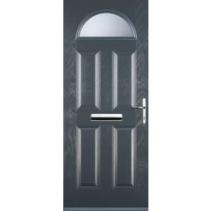 Image of Euramax 4 Panel 1 Arch Left Hand Grey Composite Door - 840 x 2100mm