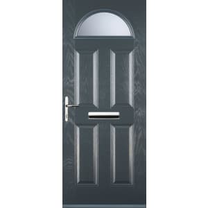 Euramax 4 Panel 1 Arch Grey Right Hand Composite Door