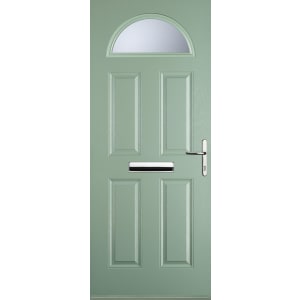 Image of Euramax 4 Panel 1 Arch Left Hand Chartwell Green Composite Door - 920 x 2100mm