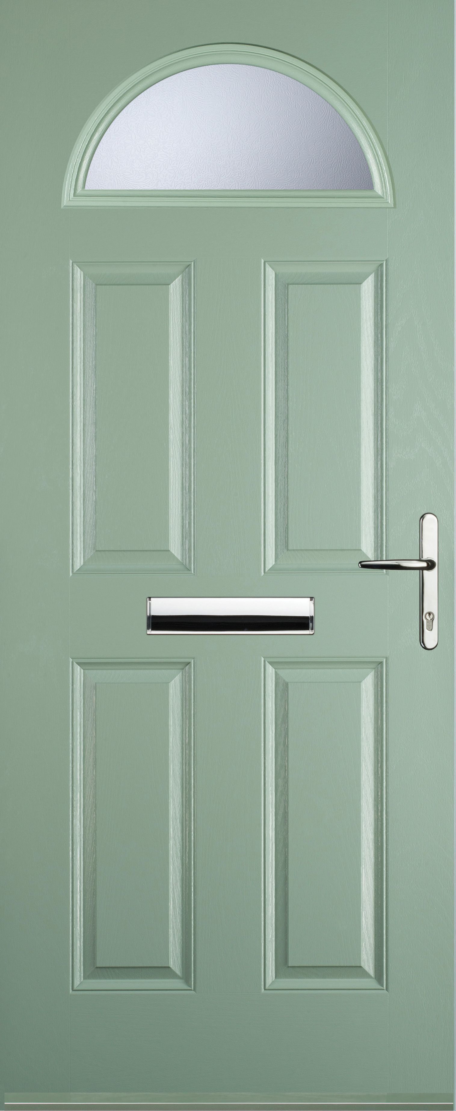 Euramax 4 Panel 1 Arch Left Hand Chartwell Green Composite Door - 880 x 2100mm