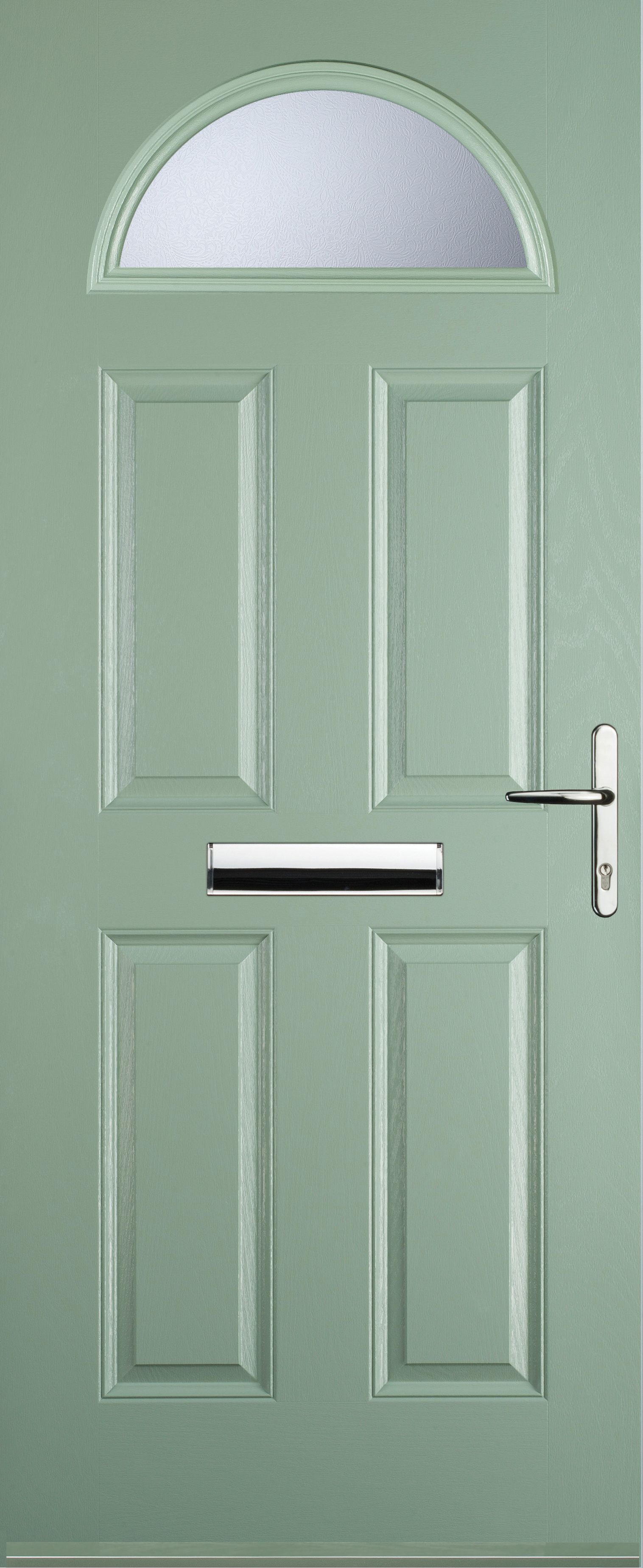 Image of Euramax 4 Panel 1 Arch Left Hand Chartwell Green Composite Door - 880 x 2100mm