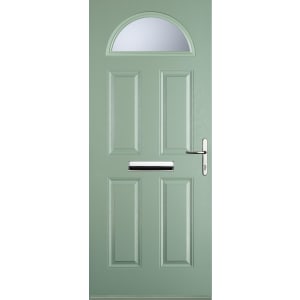 Image of Euramax 4 Panel 1 Arch Left Hand Chartwell Green Composite Door - 880 x 2100mm