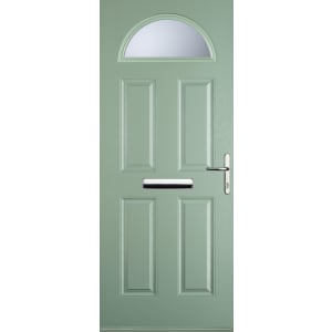 Euramax 4 Panel 1 Arch Chartwell Green Left Hand Composite Door