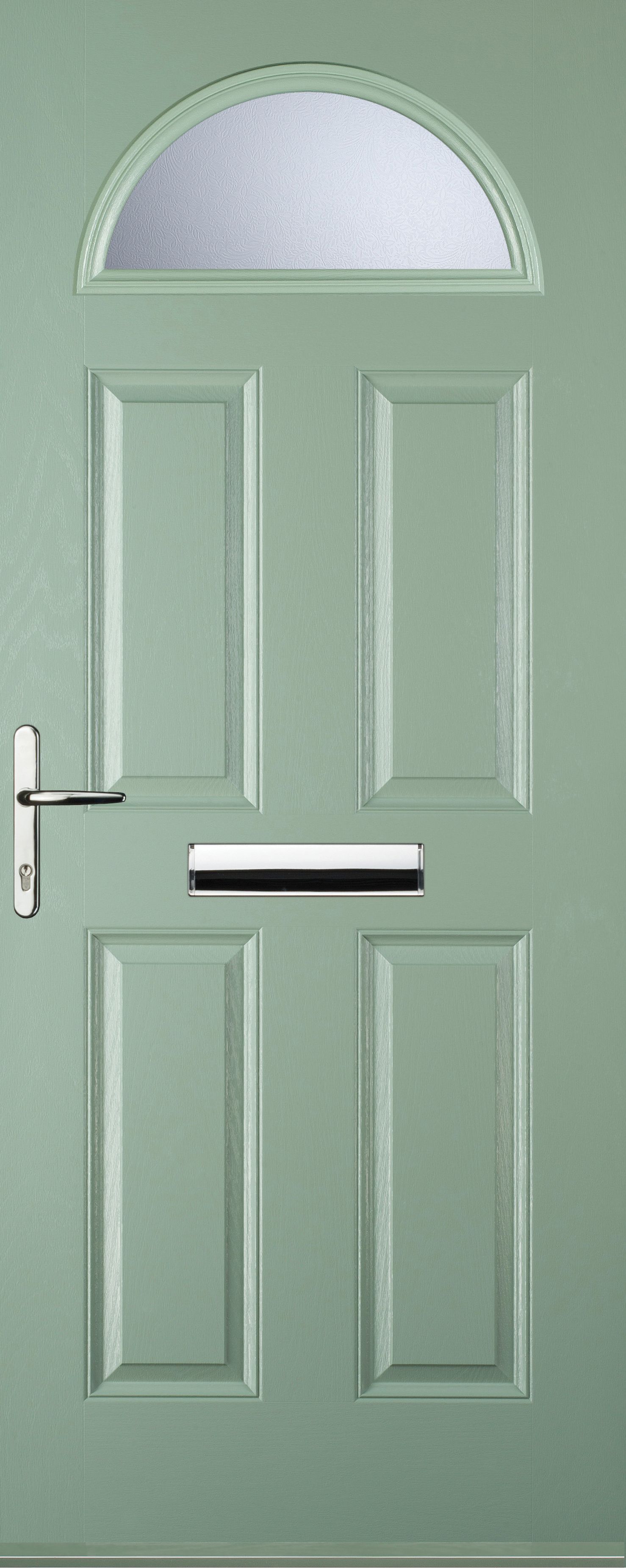 Image of Euramax 4 Panel 1 Arch Right Hand Chartwell Green Composite Door - 920 x 2100mm
