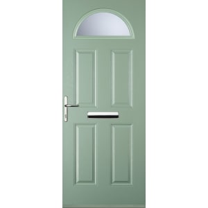 Image of Euramax 4 Panel 1 Arch Right Hand Chartwell Green Composite Door - 920 x 2100mm
