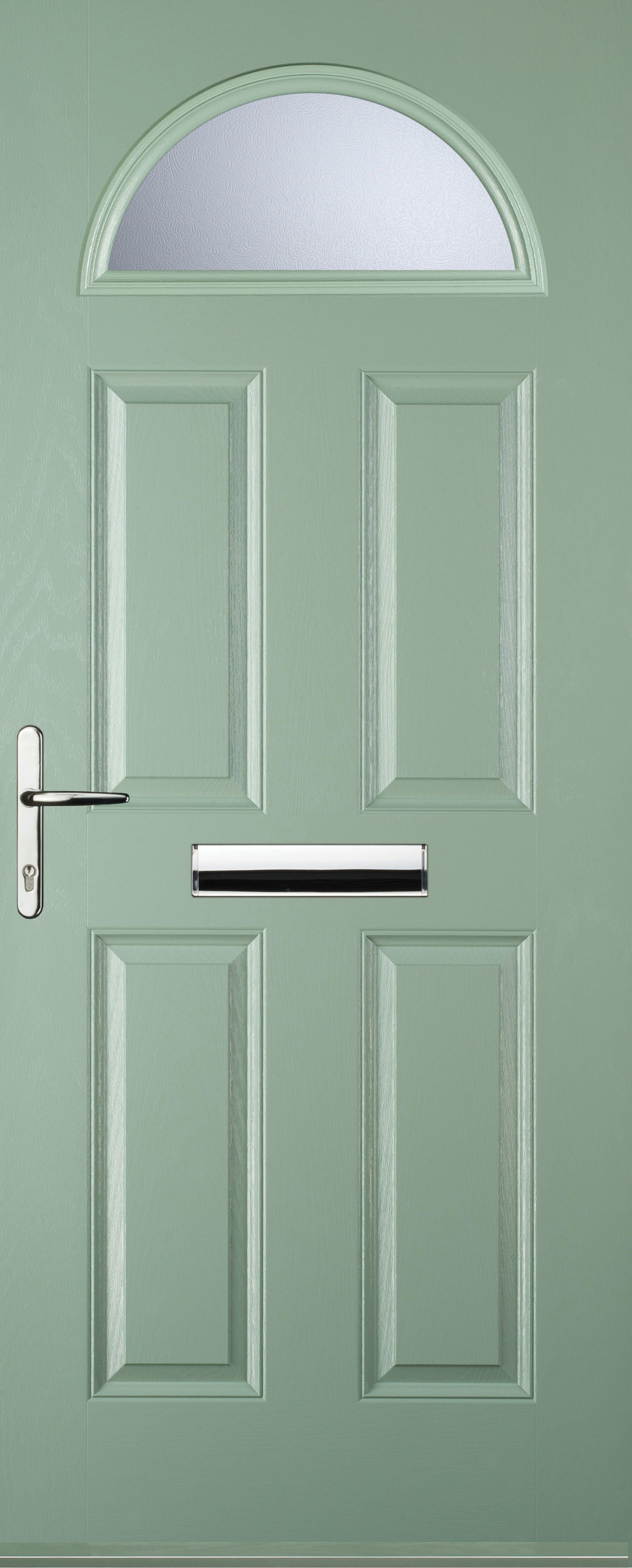Euramax 4 Panel 1 Arch Right Hand Chartwell Green Composite Door - 840 x 2100mm
