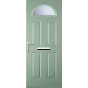 Image of Euramax 4 Panel 1 Arch Right Hand Chartwell Green Composite Door - 840 x 2100mm
