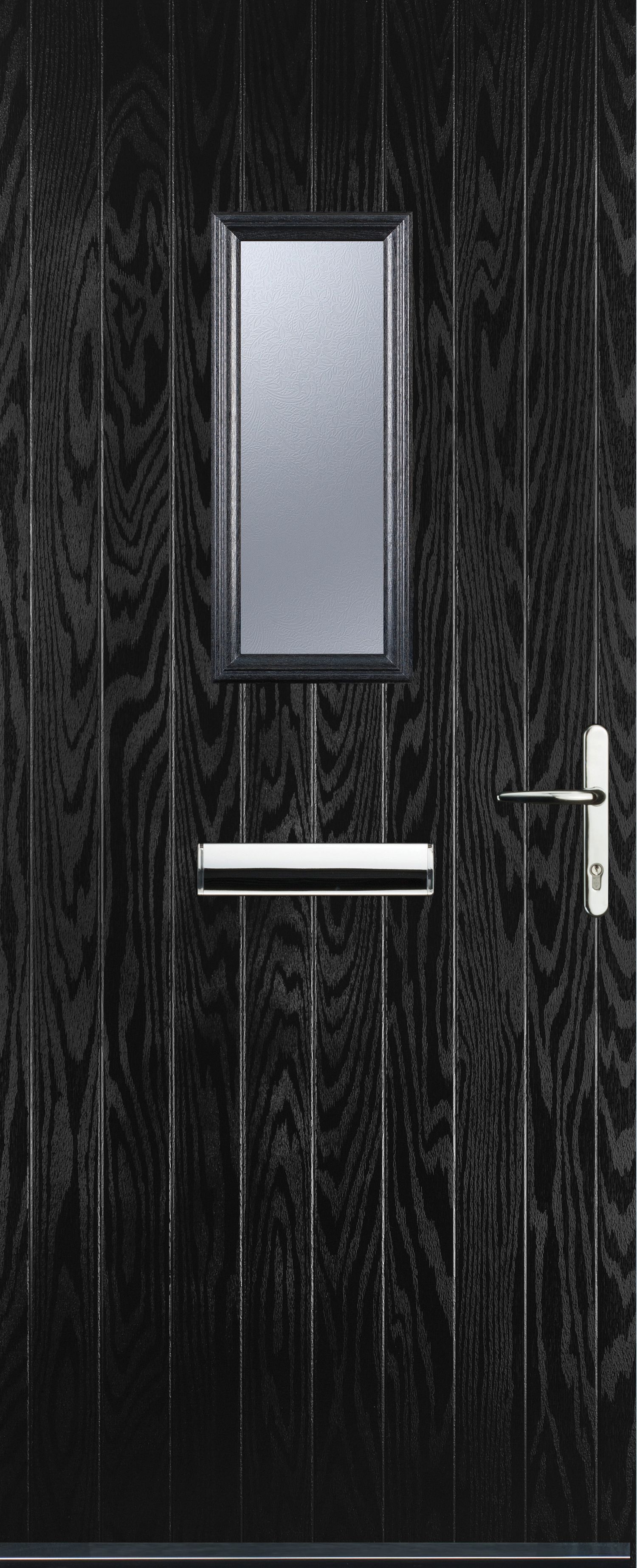 Image of Euramax 1 Square Left Hand Black Composite Door - 920 x 2100mm