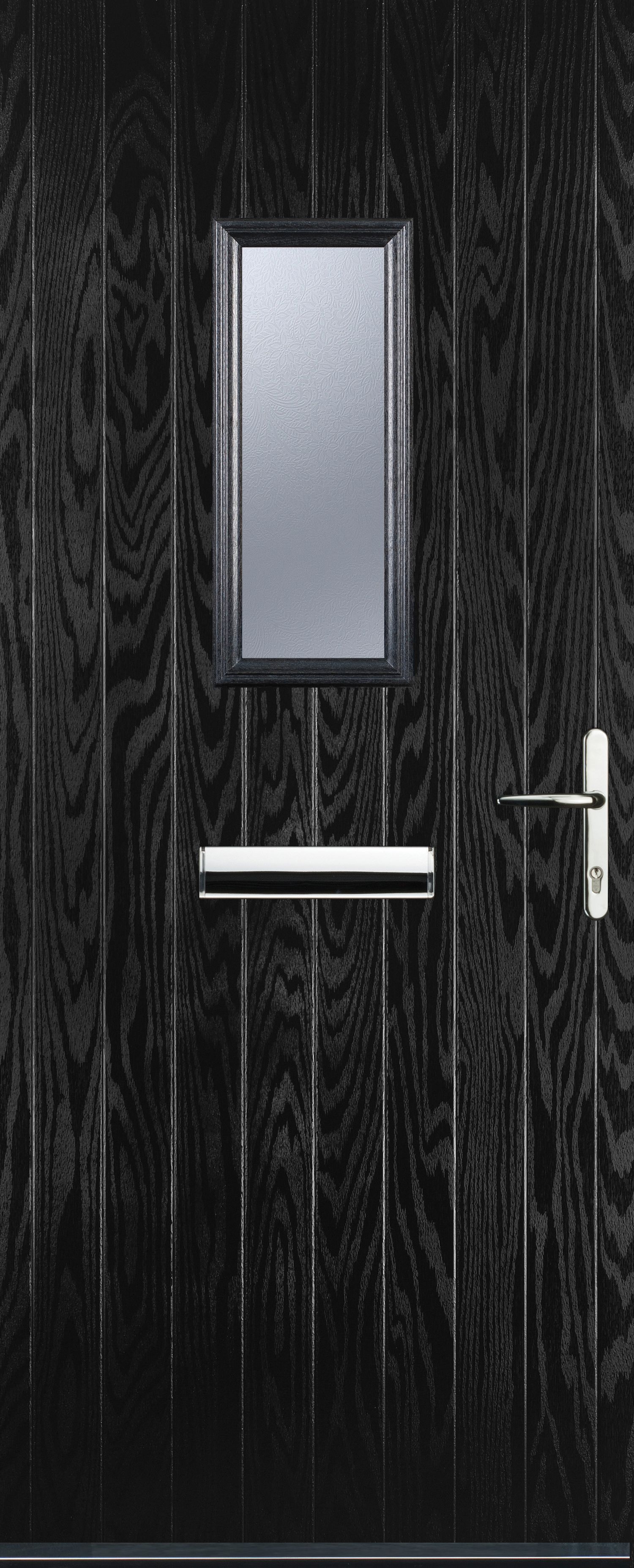 Image of Euramax 1 Square Left Hand Black Composite Door - 880 x 2100mm