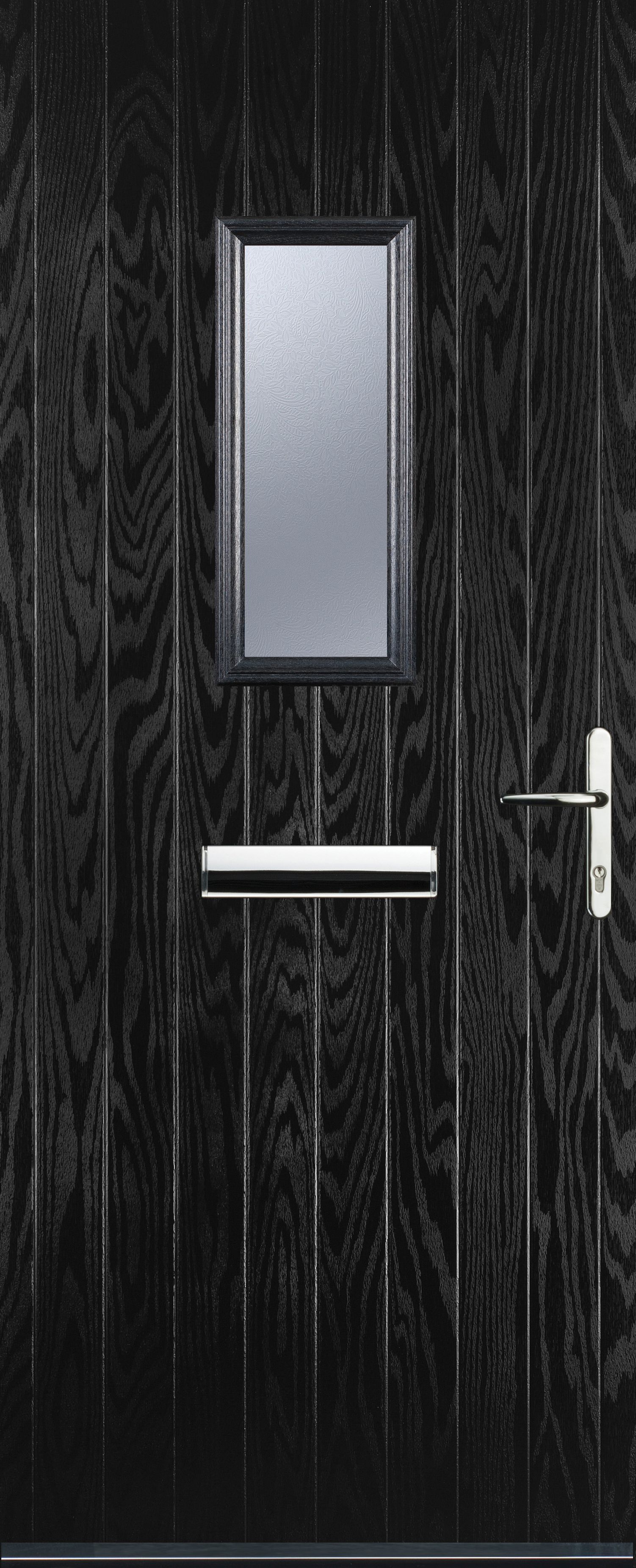 Image of Euramax 1 Square Left Hand Black Composite Door - 840 x 2100mm
